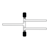 7160 High Vacuum Valve, Three-Way, PTFE Plug without Tip O-Ring - Manufactured by NDS Technologies, Inc.